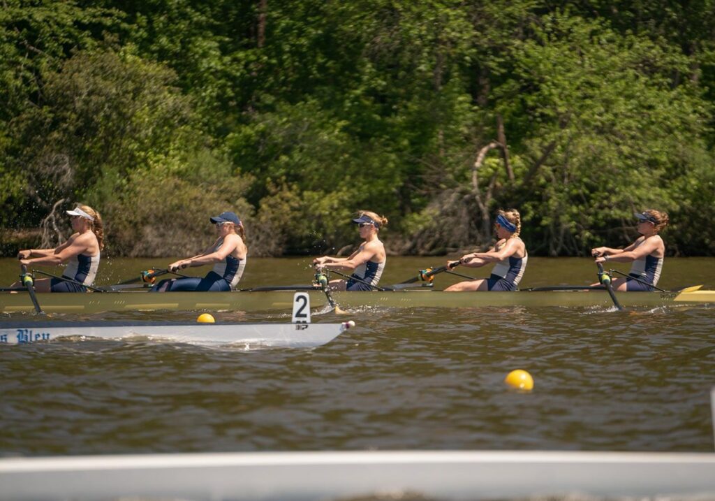 The Navy varsity eight crew at the Patriot League Championships. 
