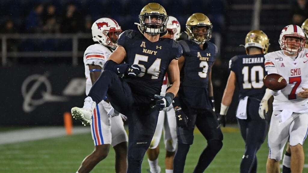 Diego Fagot is the heart and soul of the Navy defense that put a lot of pressure on opposing offenses.
