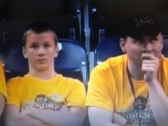 Dejected Missouri fans after another Navy score.