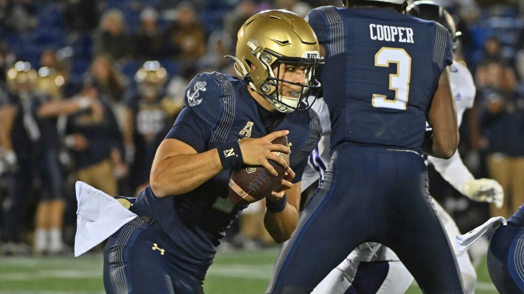 Navy quarterback Tai Lavatai started all 10 games in which he played in 2021. 